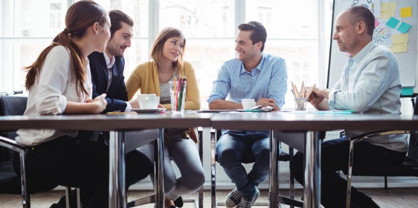 Group of people meeting together